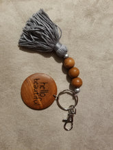 Load image into Gallery viewer, Personalized Wooden Disk Tassel Keychain
