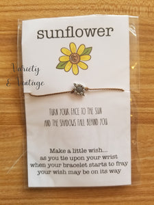 Wish Bracelet- Sunflower