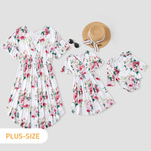 Load image into Gallery viewer, White Floral V Neck Dress
