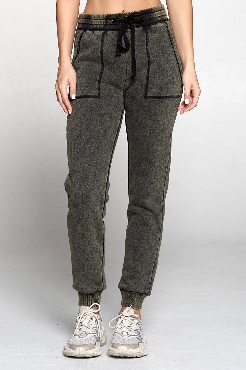 Acid Wash Fleece Joggers